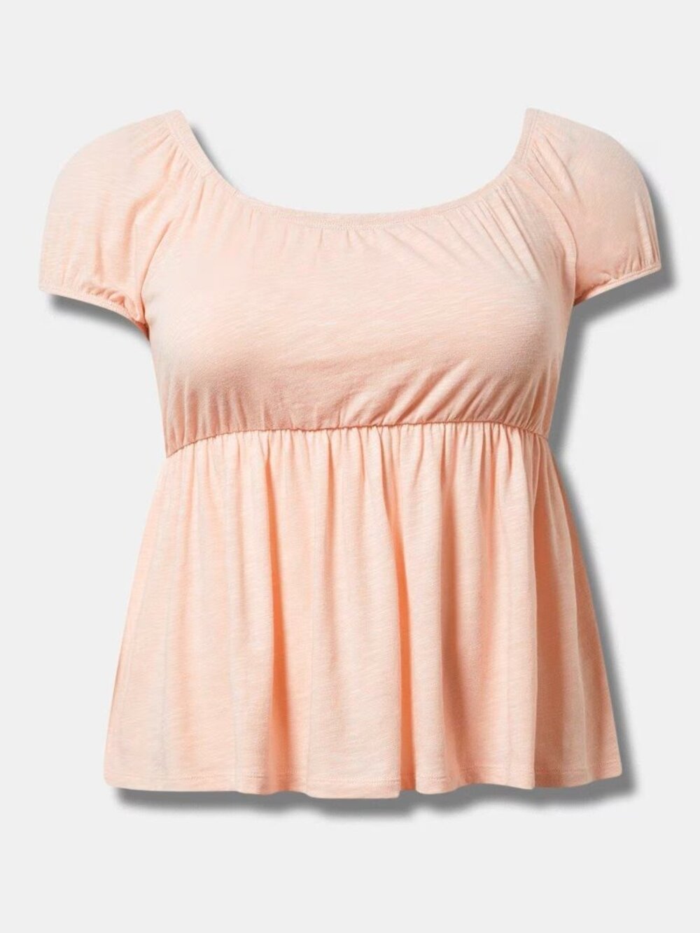 Torrid Pink Peach Babydoll Peplum Top Plus Size 2X NWT Cottagecore Romantic Boho